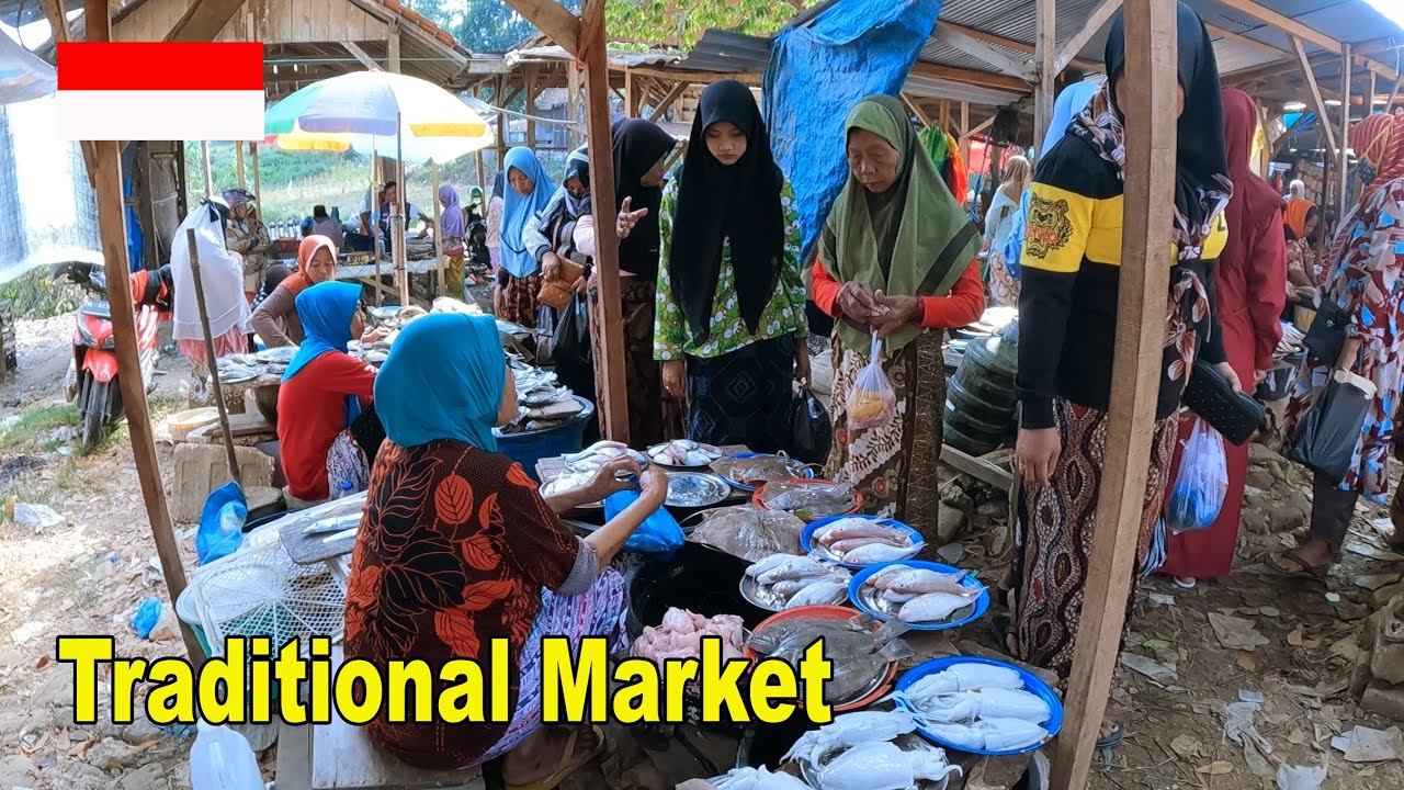 indonesian rural life, Village Market in madura, indonesia village