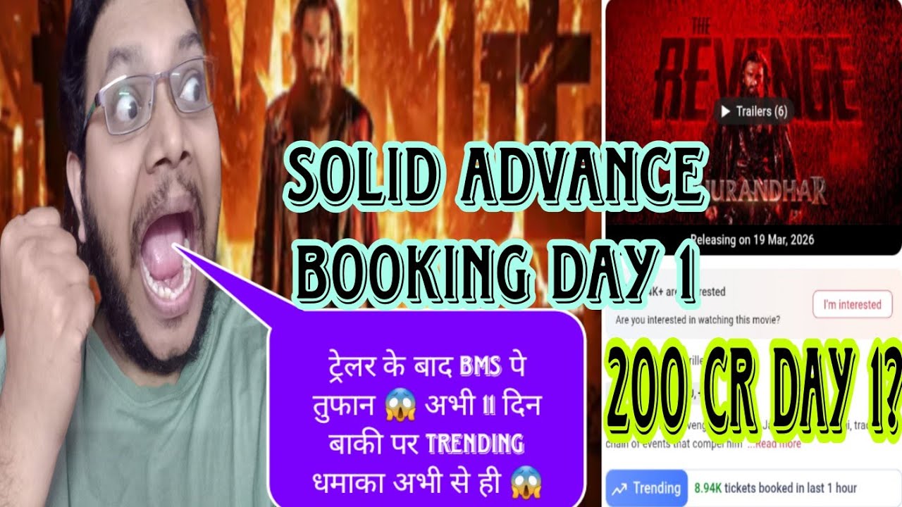DHURANDHAR 2 ADVANCE BOOKING REPORT DAY 1 | DHURANDHAR 2 DAY 1 COLLECTION BOX OFFICE PREDICTION 🔥