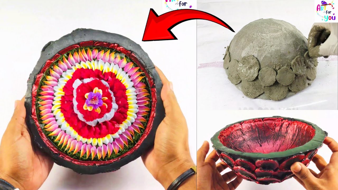 Budget-Friendly DIY Cement Bowl 🏺 | Perfect for Table Decoration | Cement craft ideas |