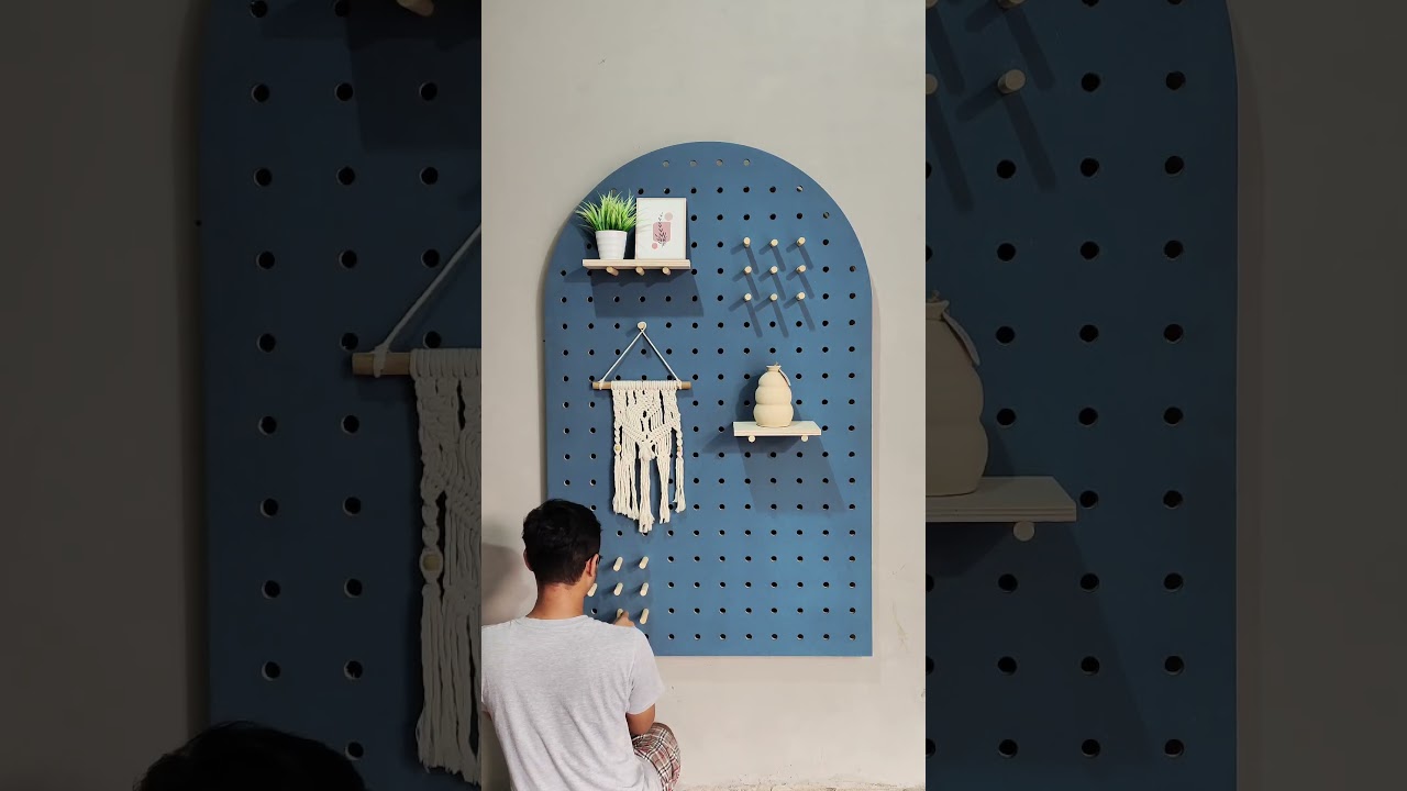 Home decor tips an trick, decorative peg board #aesthetic #pegboard #homedecor #woodworking