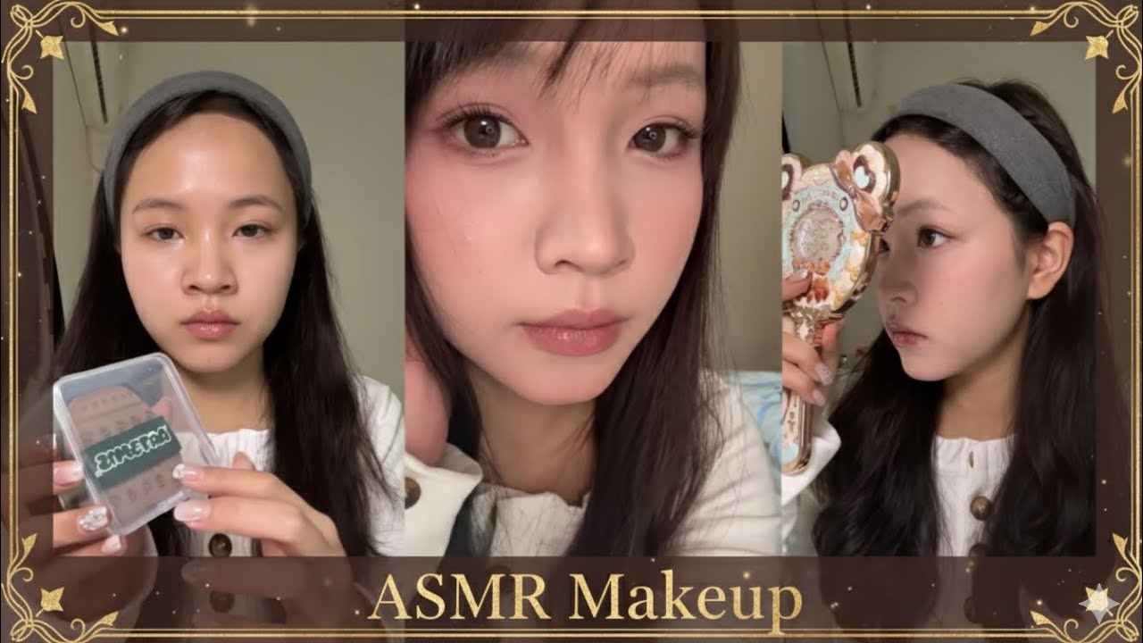 ASMR Makeup 🖤 Aesthetic video tutorial 🍃Asian Makeup 🎀
