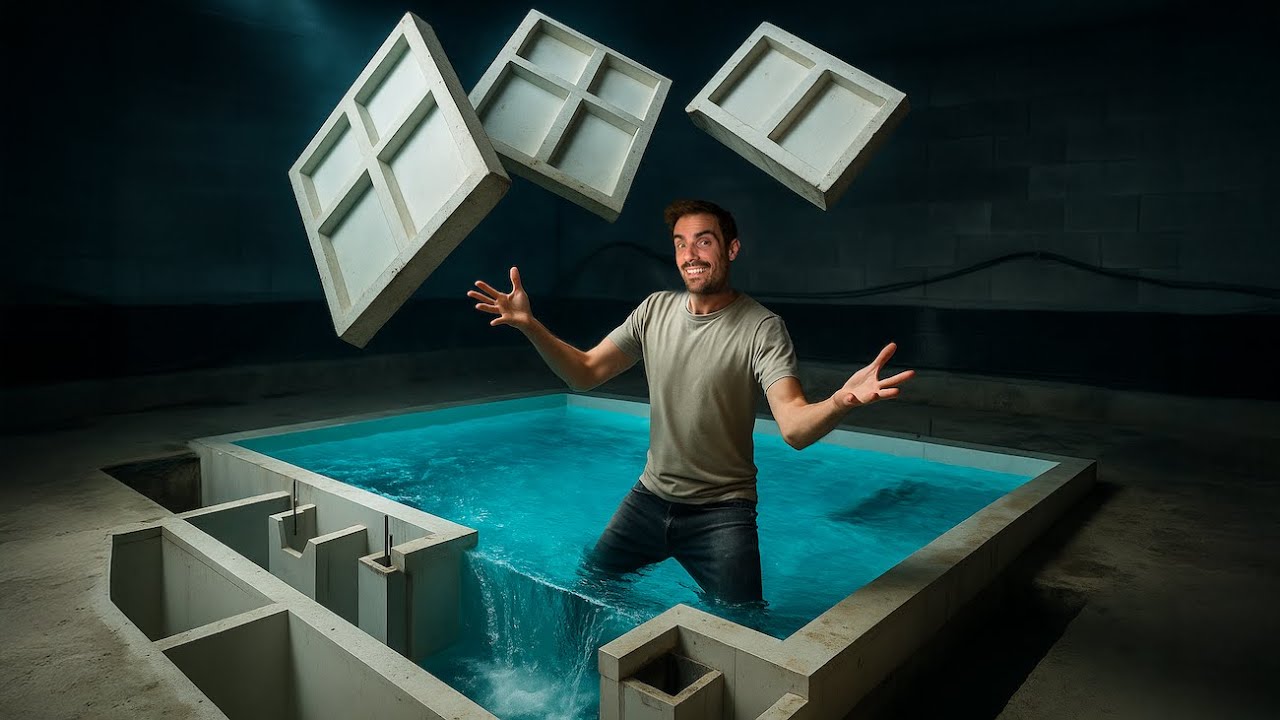 Piscine dans la CAVE: on Installe le Bassin!