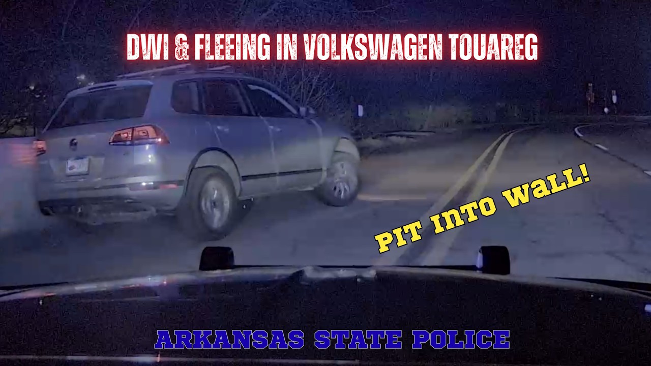 DWI & FLEEING in Volkswagen Touareg - Arkansas State Police end pursuit w/ classic PIT MANEUVER