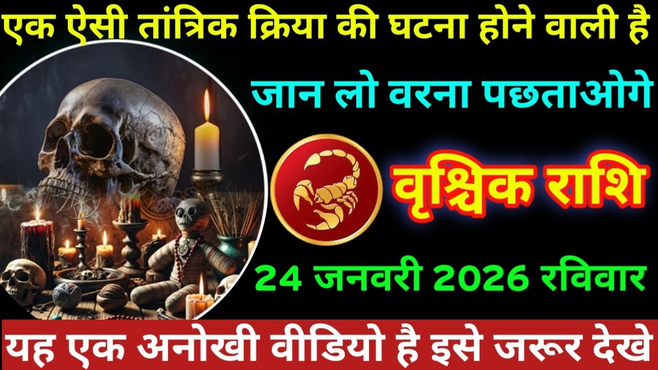 #वृश्चिक एक ऐसी तांत्रिक क्रिया की घटना होने वाली है। जान लो वरना पछताओगे वृश्चिक राशि 24 जनवरी 2026
