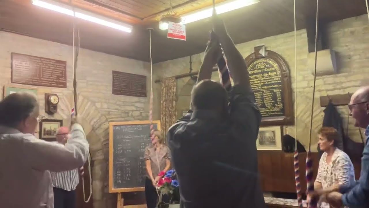 Ringing double muffled bells for Queen Elizabeth II at Holy Trinity Church, Stratford-upon-Avon