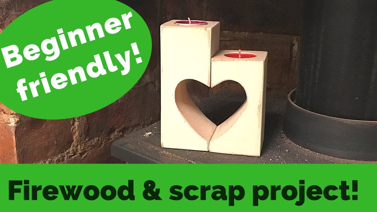 How to make a rustic painted distressed wooden Tea light holder: A free scrap wood project.