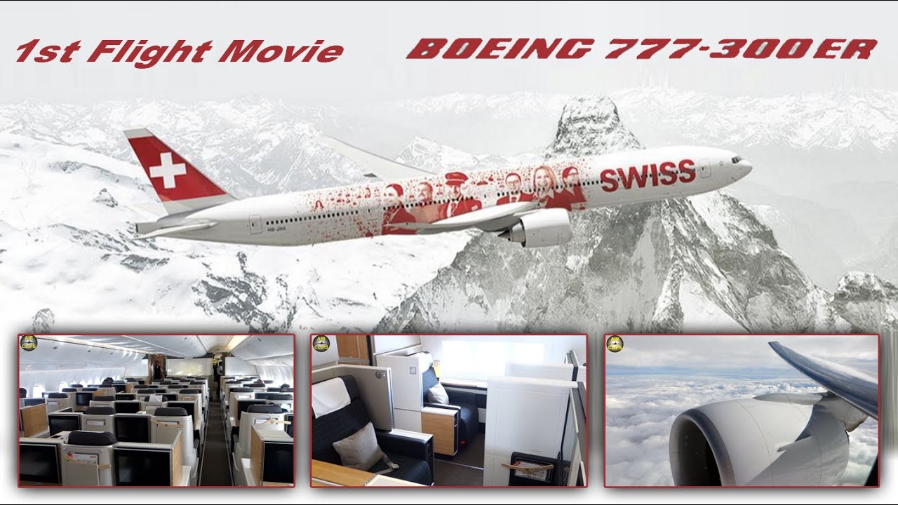 Swiss Boeing 777-300 First Flight Day Business + First Class Views [AirClips full flight series]