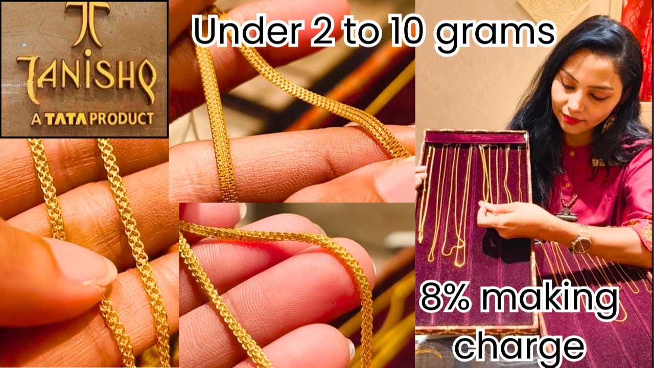 Tanishq Light Weight Chains with weight and price for daily wear|#tanishq #trending #youtube #chain