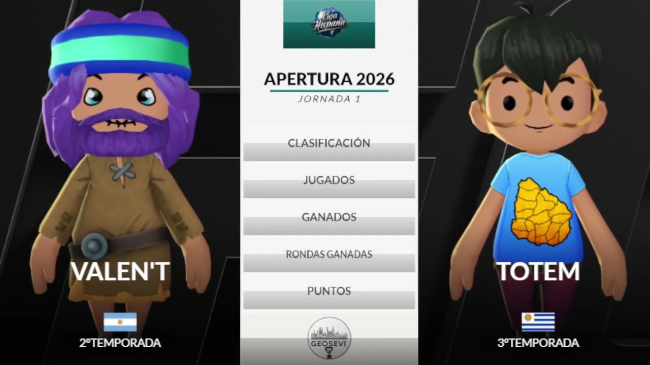 1ºDivisión Liga Hispana Geoguessr Apertura 2026 - J1: Valen't vs Totem