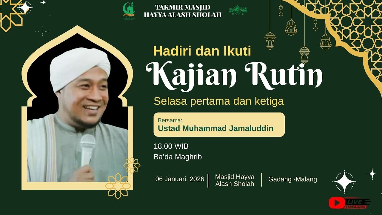 Pengajian Rutin Selasa Pertama Masjid Hayya Alash Sholah