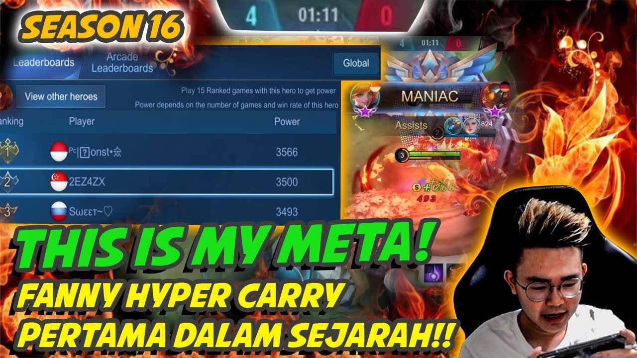 NEW META FANNY HYPER CARRY MIDLANE, FROM TOP GLOBAL FANNY SEASON 16 !!
