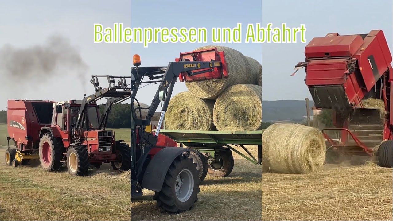 Ballen Pressen mit IHC 844XL und Fendt 824| Der Kleinbauer