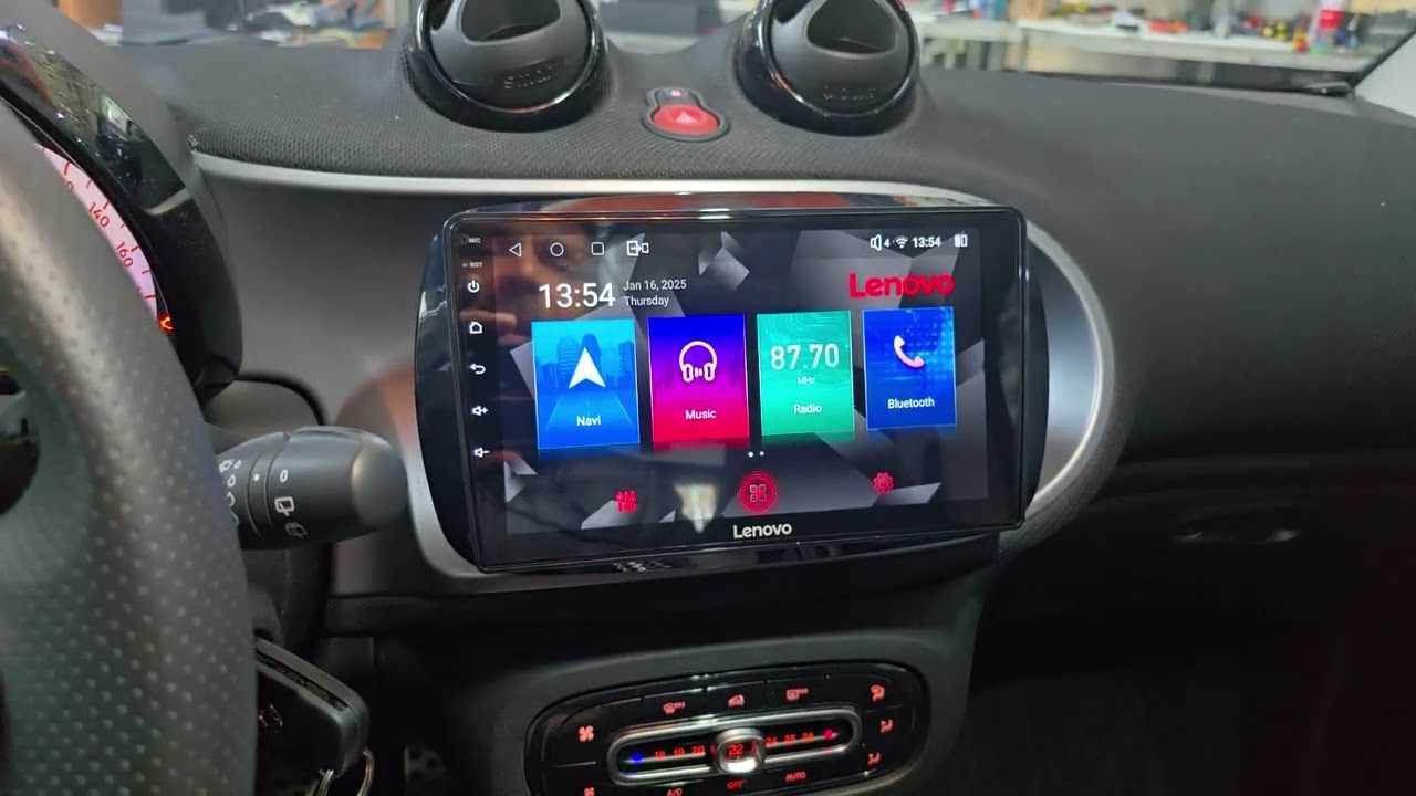Smart 453 που είχε εργοστασιακό Navi.. οθόνη Android 14 Lenovo 9"  by dousissound