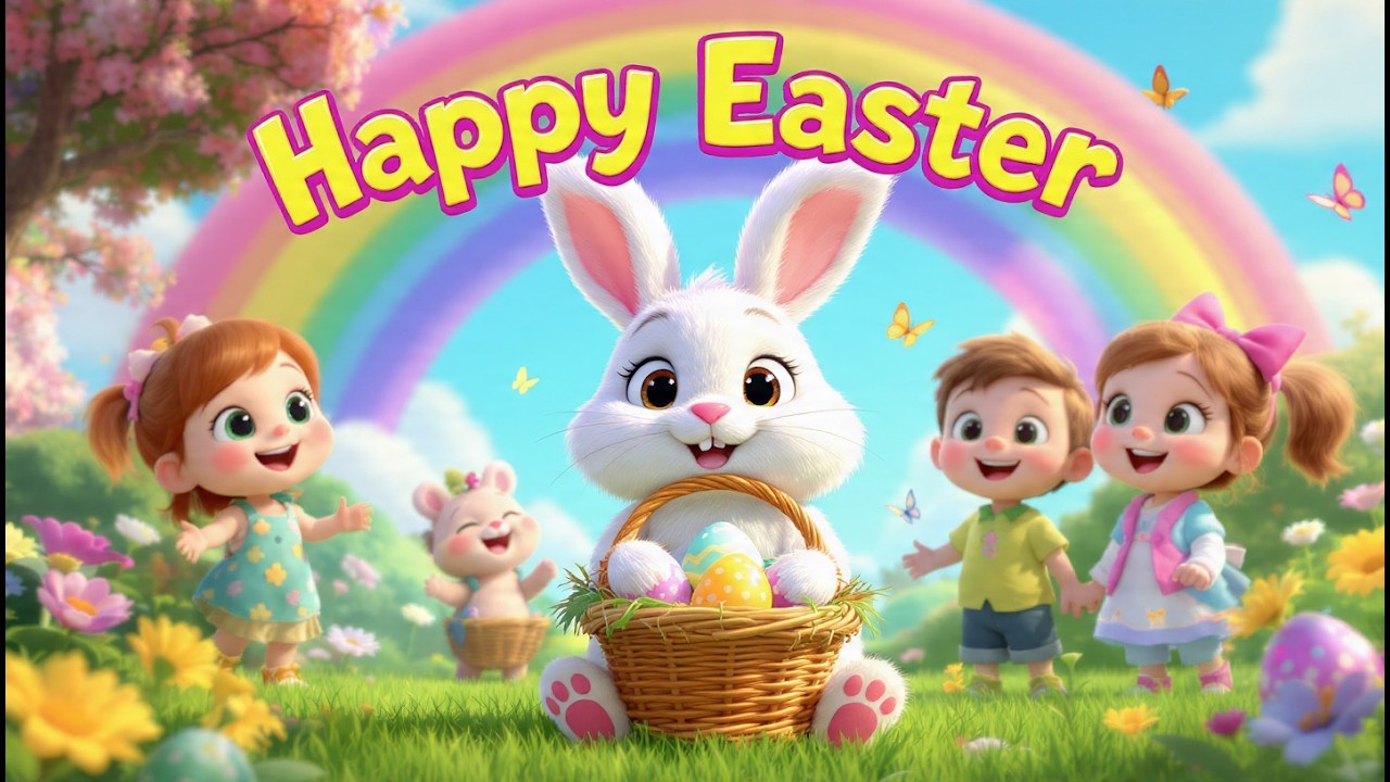 Easter Bunny Egg Hunt Song | Happy Easter Nursery Rhyme for Kids | Easter Bunny Hops So Fast 🐰