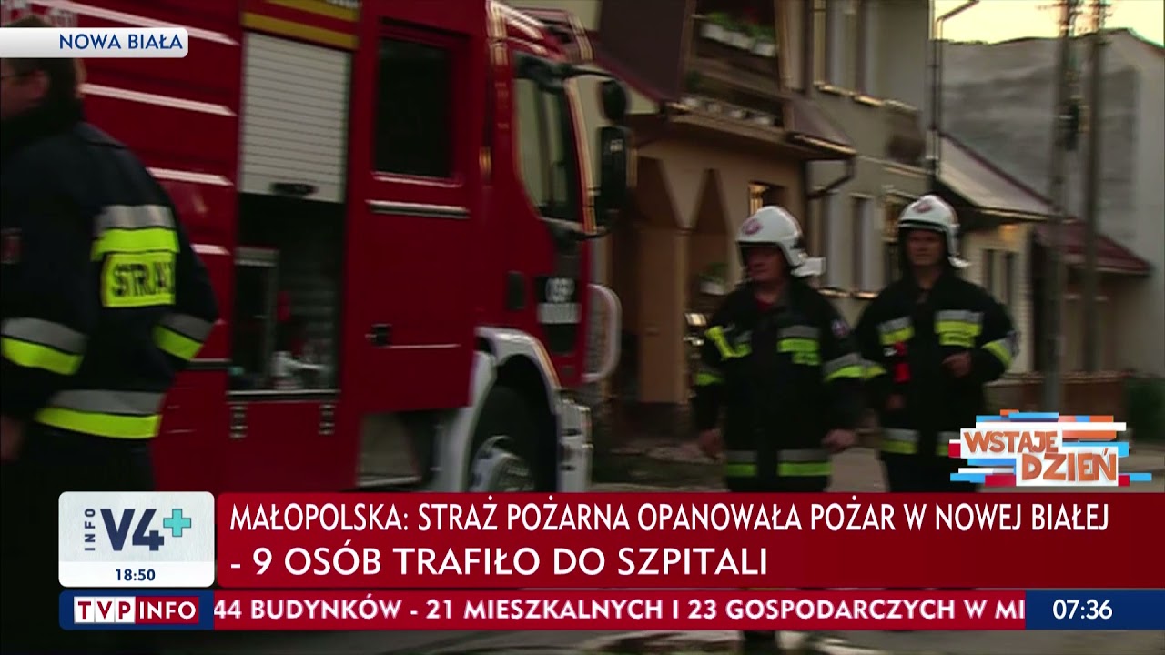Pożar w Nowej Białej. Dziewięć osób trafiło do szpitala