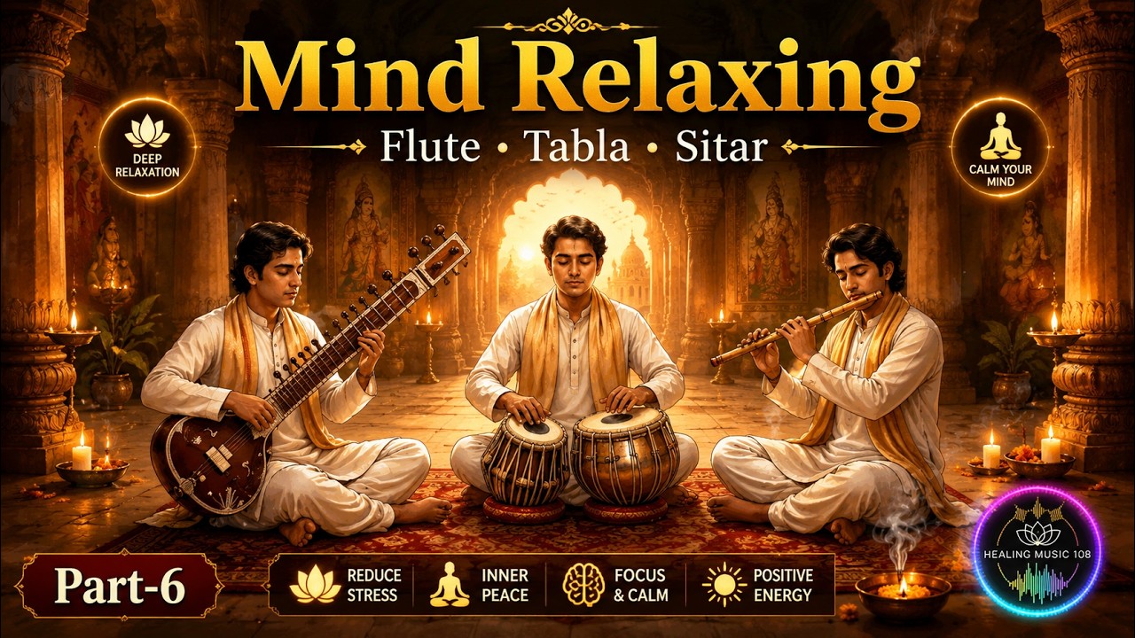 Mind Relaxing Flute, Tabla & Sitar Compilation Part 6 | Hindustani Music for Meditation & Relaxation