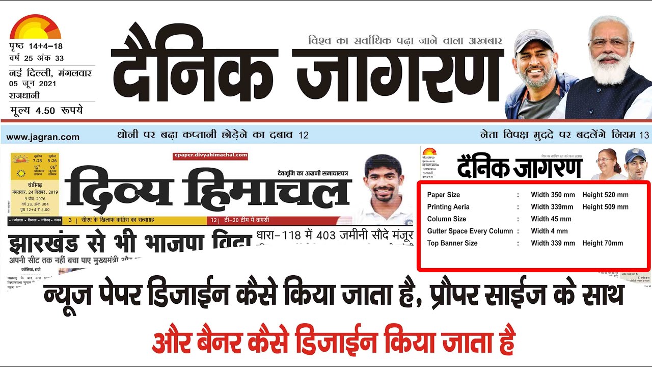 How to design news paper in Coreldraw with Dimension and With News Paper Banner Design 2021