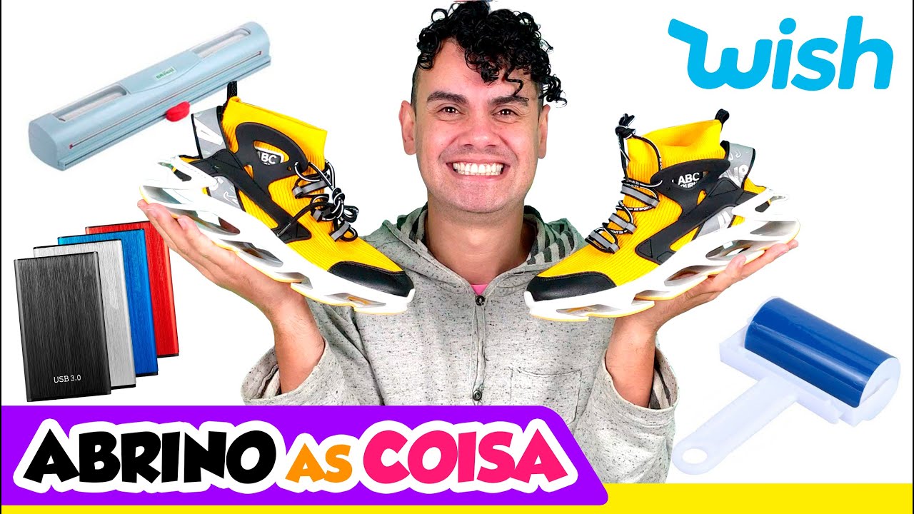 TENIS AMARELO, COLAR DE BRILHANTES, TESOURA QUE DESMONTA DA WISH... - Fub&aacute; online