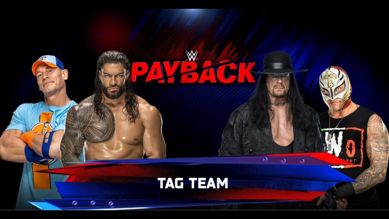 FULL MATCH - ROMAN REIGNS & JOHN CENA VS THE UNDERTAKER & REY MYSTERIO #wwe #2k25 #2k24 #romanreigns