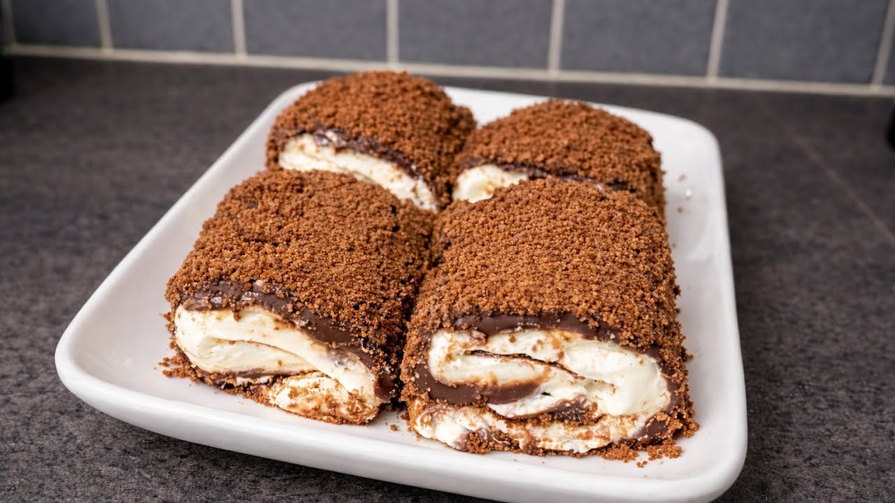  Easy No‑Bake Turkish Pasha Rolls 😋حلى لقمة الباشا التركية بدون فرن