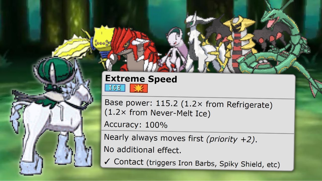 Refrigerate Extreme Speed Calyrex-Ice (pokemon showdown Balanced Hackmons SWEEP)
