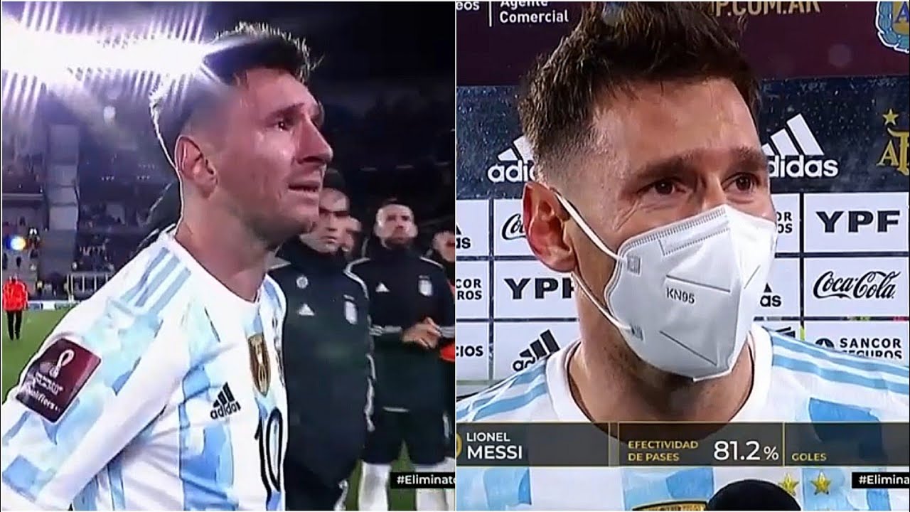 Lionel Messi LLORANDO en la celebraci&oacute;n de la Copa Am&eacute;rica con Argentina (Messi crying)