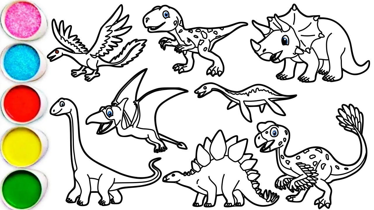 Draw AMAZING Dinosaurs in 20 Minutes! Triceratops, T-Rex, Stegosaurus, Brachiosaurus, Pteranodon