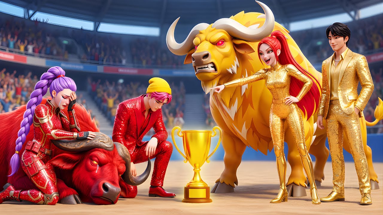 Golden Family VS Ruby Family: RUMI Gets Magic Buffalo Racing Championship - KPOP Demon Hunters