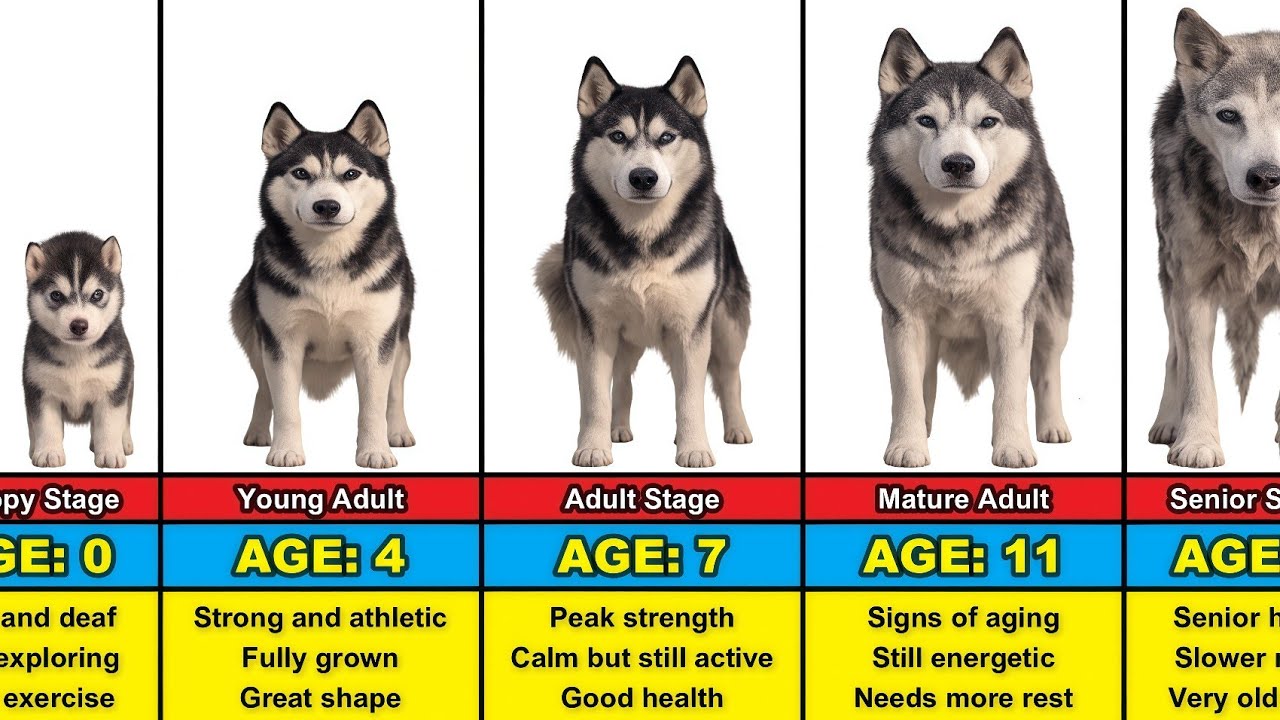 Husky Transformation From 0 to 15 Years Old