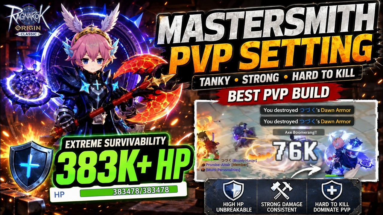 Mastersmith PVP Is Unkillable?! 383K HP Build | Ragnarok Origin Classic