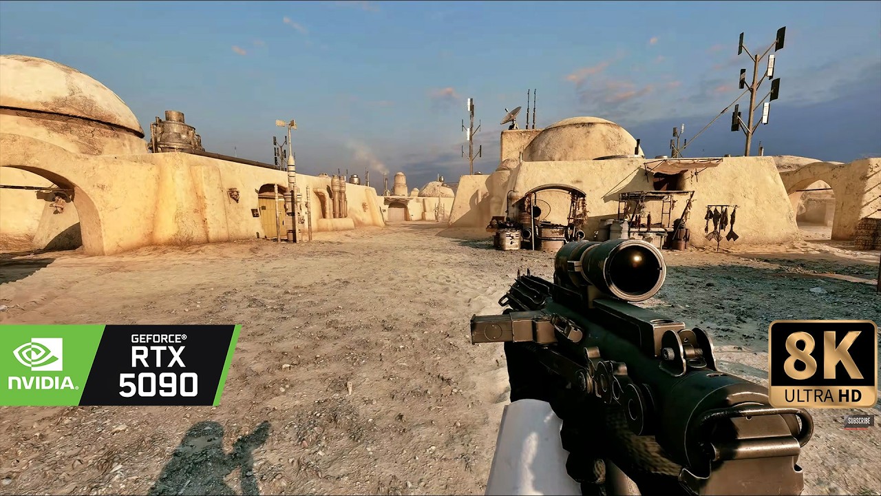 8K60 Star Wars Battlefront 2 &mdash; реалистичный мод с трассировкой лучей &mdash; выглядит потрясающе даже в...