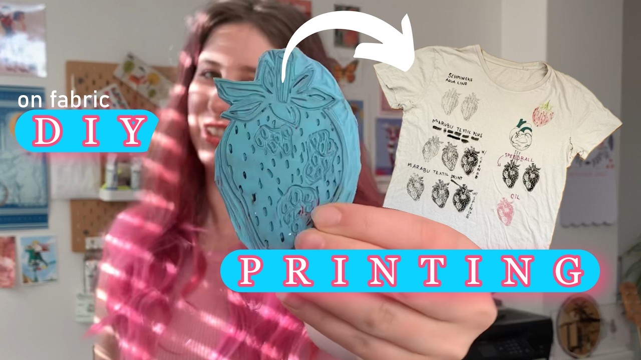5 Different Block Printing Methods TESTED on fabric! (+ thrifting and art supply haul)