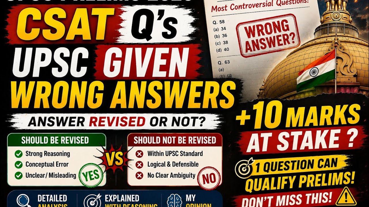 UPSC CSAT 2026 Most Objectionable Questions | 1 Question Can Qualify Prelims !