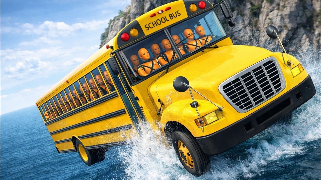 School Bus on Dangerous Mountain Road  | BeamNG.drive | Ep #122