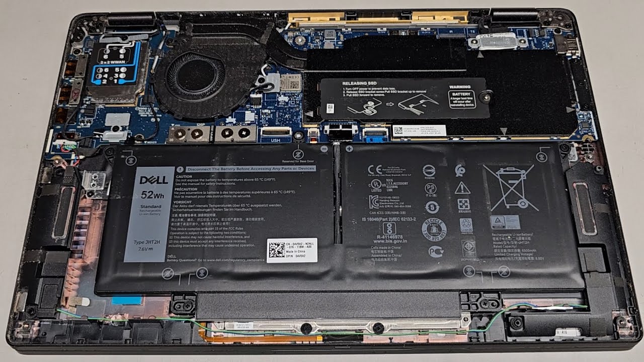DELL Latitude 7410 Disassembly SSD Hard Drive Upgrade Battery Replacement Repair Quick Look Inside