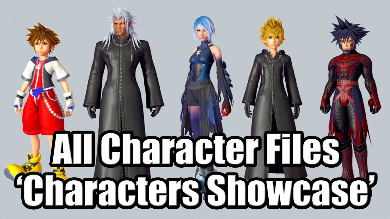 KINGDOM HEARTS 3 (English) - All Character Files Showcase (Character Entries & Models)