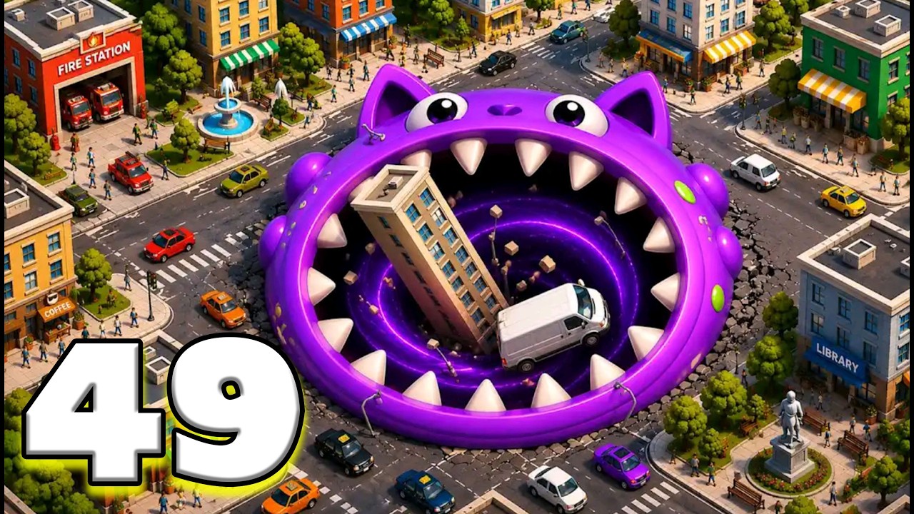 Hole io. - New Map - Upgraded - Eating Everything (iOS, Android) Gameplay Part- 49