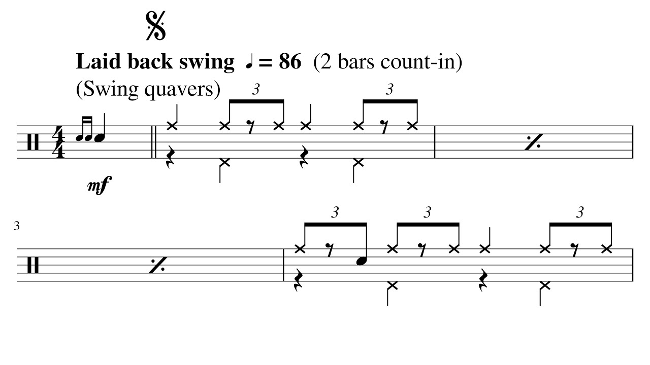 A slow jazz drum chart - “Slip and Slide” - PLAY ALONG