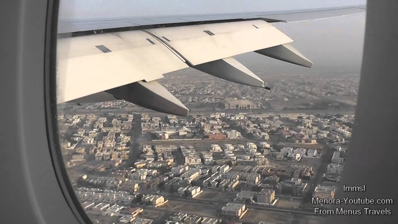 Qantas Airbus A380- 800 Landing In Dubai -HD