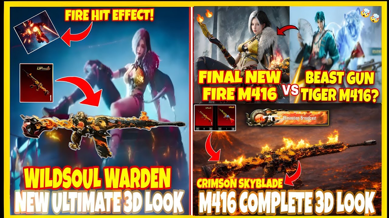 CRIMSON SKYBLADE - M416 OR ROARING IMMOLATION - M416 WHICH ONE IS BEST | HIT EFFECT IS CRAZY 🔥