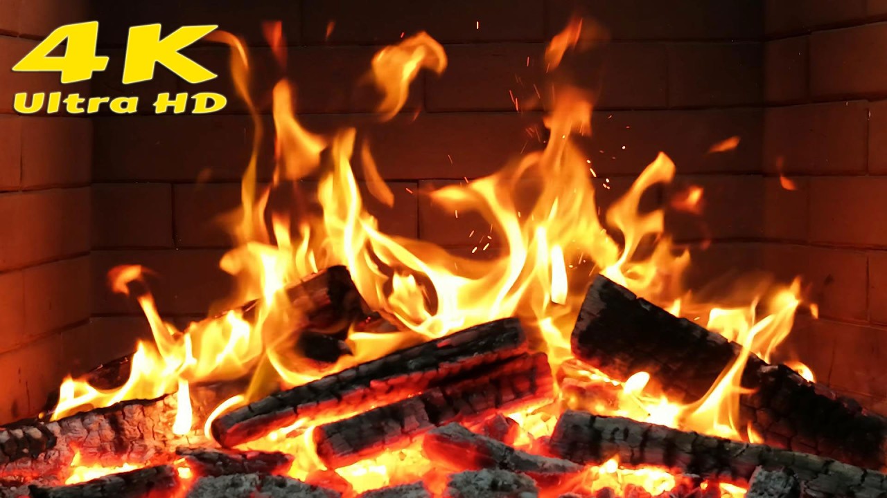 🔥 Fireplace to warm the atmosphere. Relaxing winter fireplace. Fire background video effects 4K