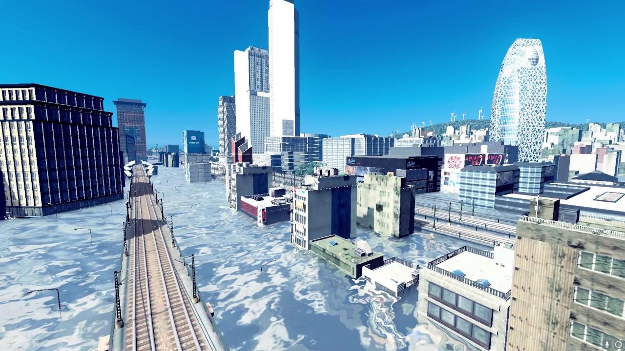 【Cities  Skylines】 city TSUNAMI 都市に巨大津波を起こしてみた