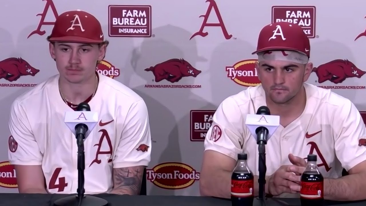 Carson Wiggins, Ryder Helfrick postgame - Arkansas 5, Portland 3