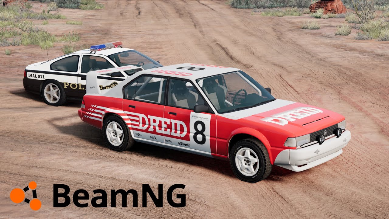 SAMOCHÓD WYŚCIGOWY UCIEKA PRZED WŚCIEKŁĄ POLICJĄ w BEAMNG.DRIVE 