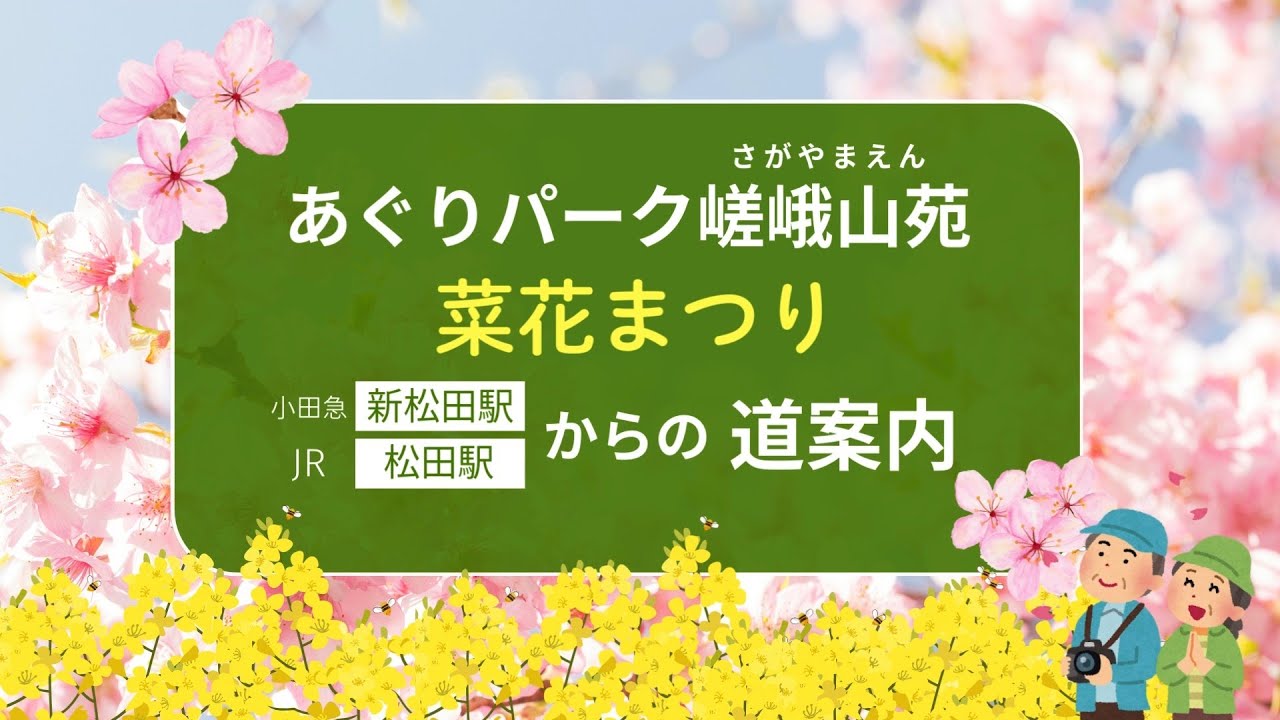 あぐりパーク嵯峨山苑「菜花まつり」への行き方（新松田駅・松田駅から徒歩での道案内）