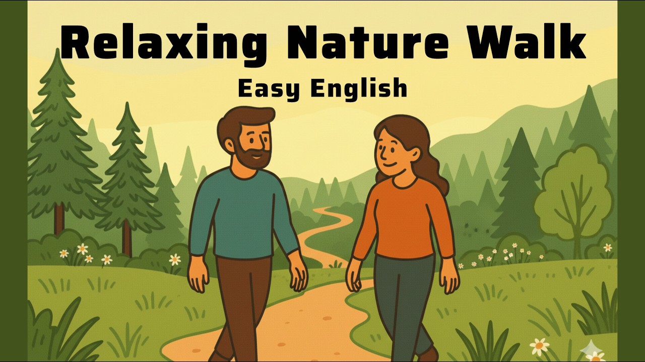 ⭐Relaxing Nature Walk | Easy English Conversation for Beginners