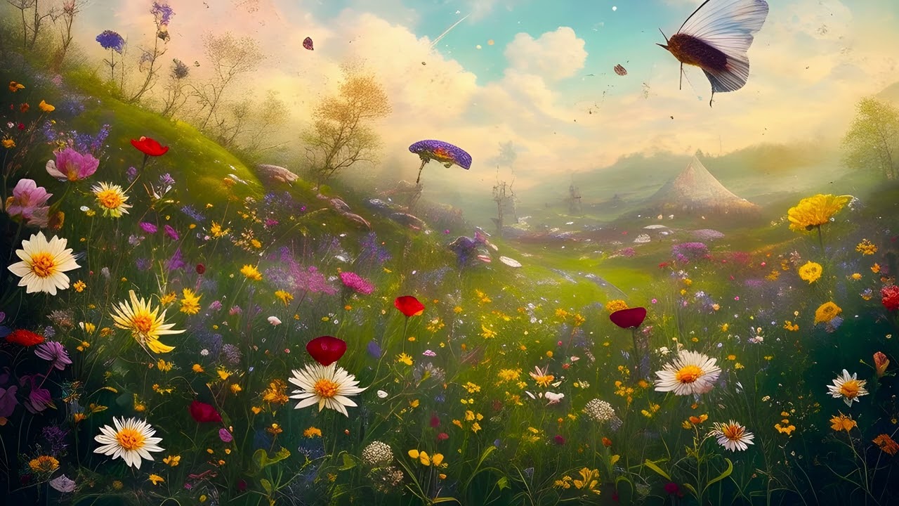 Wildflower Watercolor 🌼 Relaxing TV Screensaver | Ambient Botanical Art