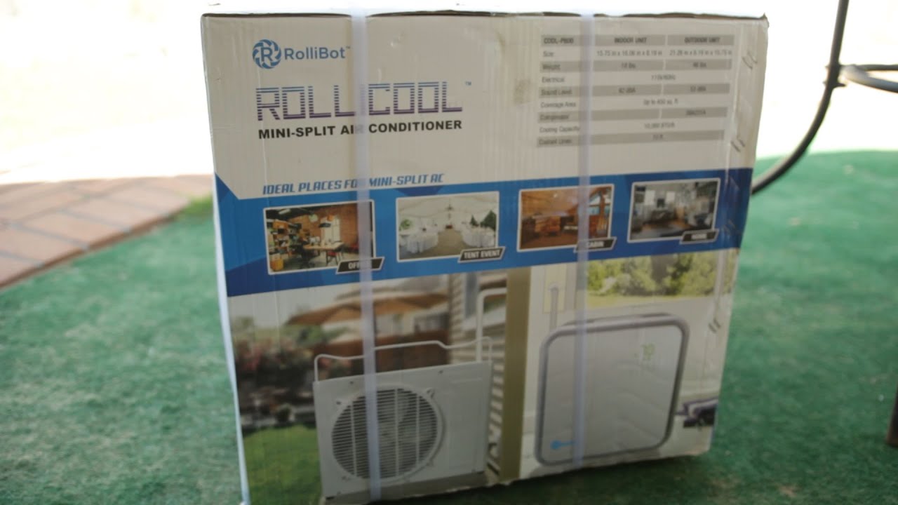 RolliCool COOL-P800 10,000 BTU Mini Split UNBOXING Install and Test Ductless 115V Air Conditioner