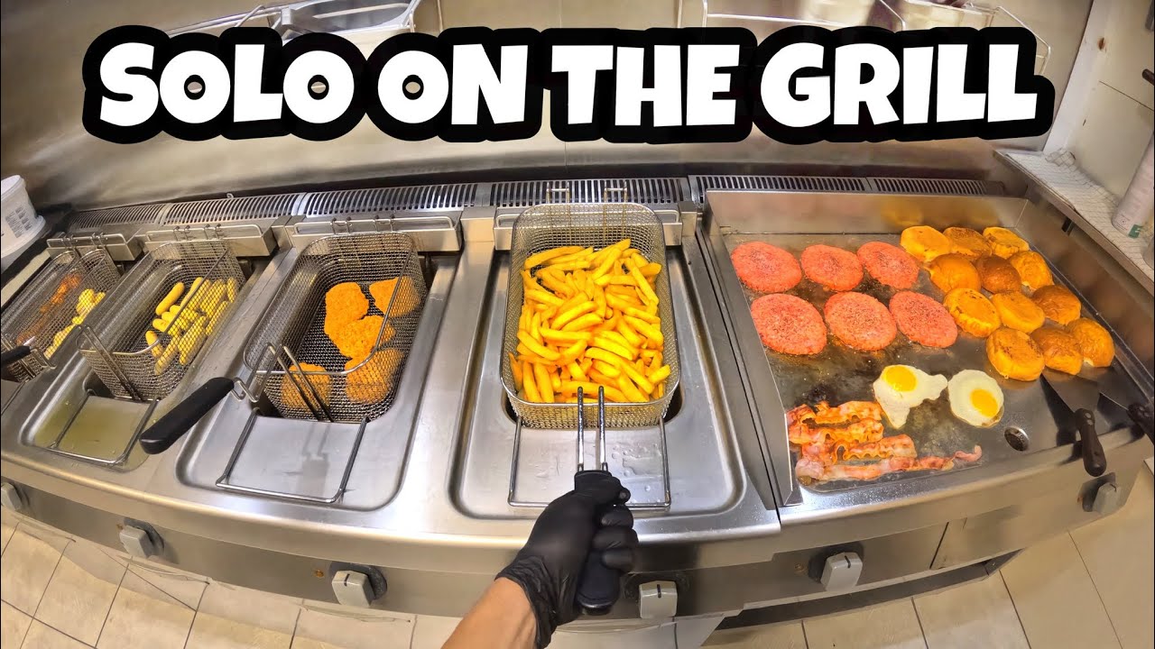 POV: NONSTOP LUNCH SERVICE 🍔🍟- Solo On The Grill - Lunch Rush Madness🍔🍟🧑‍🍳🥓