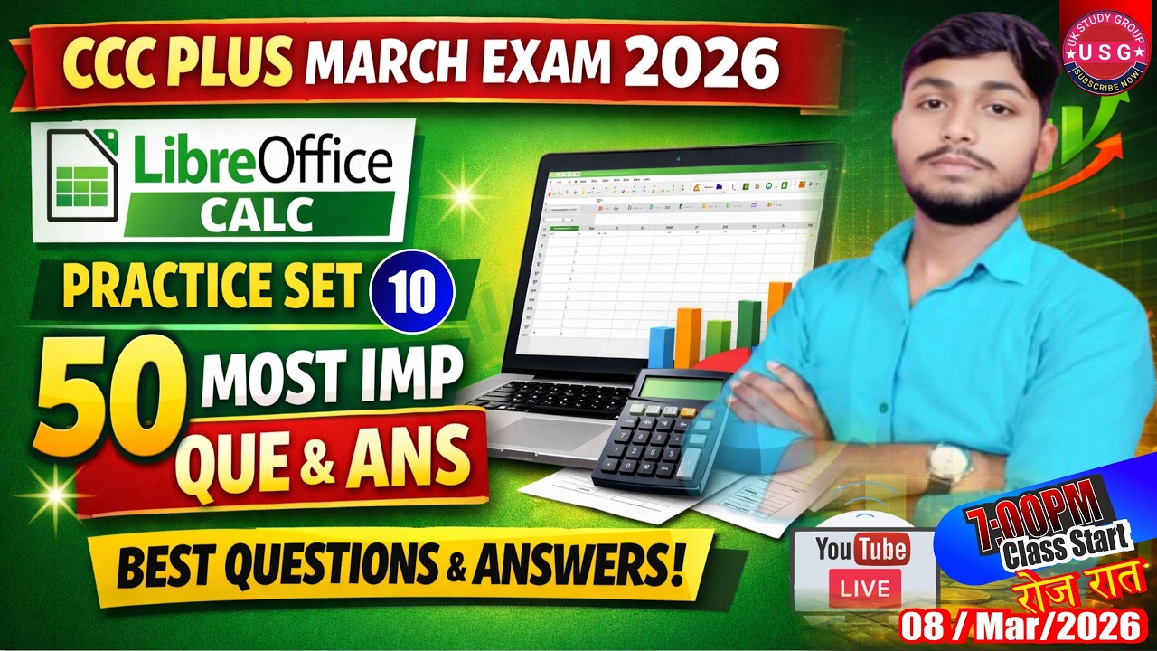 CCC Plus March Exam 2026 | Practice Set 10 | March 2026 CCC Plus | LibreOffice  | Top 50 Questions